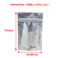 Wholesale 10000pcs Stand-Up Zip Lock Pouches 240 mm x 370 mm + 50 mm  with Transparent Window | Bulk Packaging Solutions