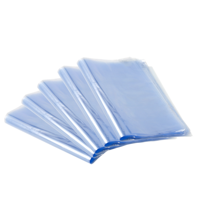 ChaRLes 500pcs PVC Heat Shrink Wrap Bags Film Clear Flat Poly