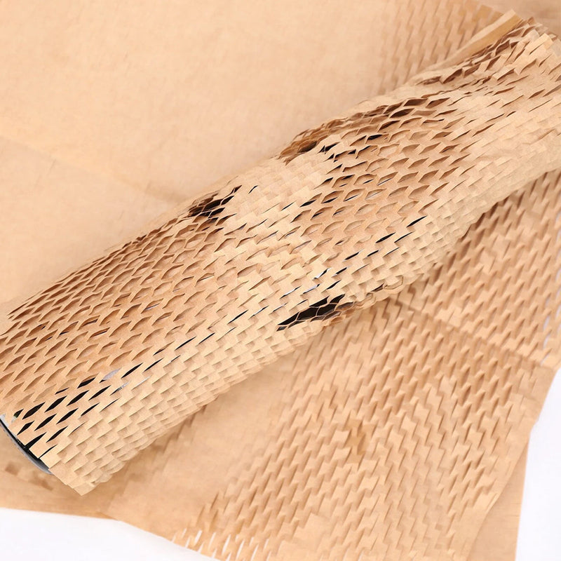 300mm*30m Honeycomb Wrap Brown Kraft Paper Roll Cushion Eco Friendly Protective Wrapping - ozpack.au