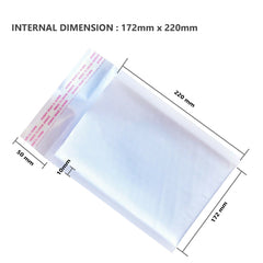 172mm x 220mm DL Size  Bubble Padded Bag Mailer White Plain Kraft Cushioned Envelope - ozpack.au