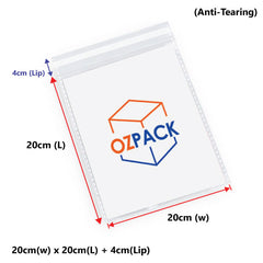 200 x 200mm Self Adhesive Sealing Clear OPP Cellophane Resealable Plastic Bags - ozpack.au