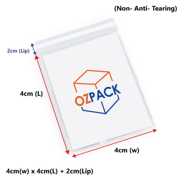 40 x 40mm Self Adhesive Sealing Clear OPP Cellophane Resealable Plastic Bags - ozpack.au