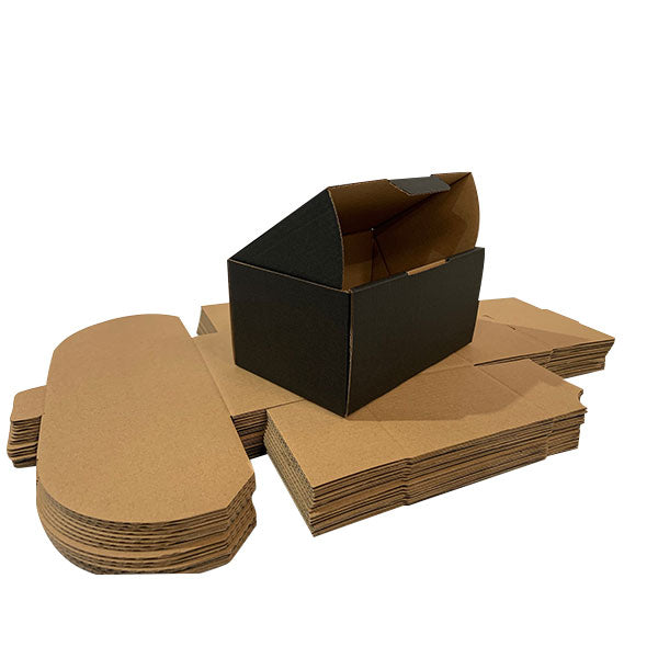 Black Mailing Boxes 150 x 100 x 75mm Die Cut Shipping Packing Cardboard Box - ozpack.au