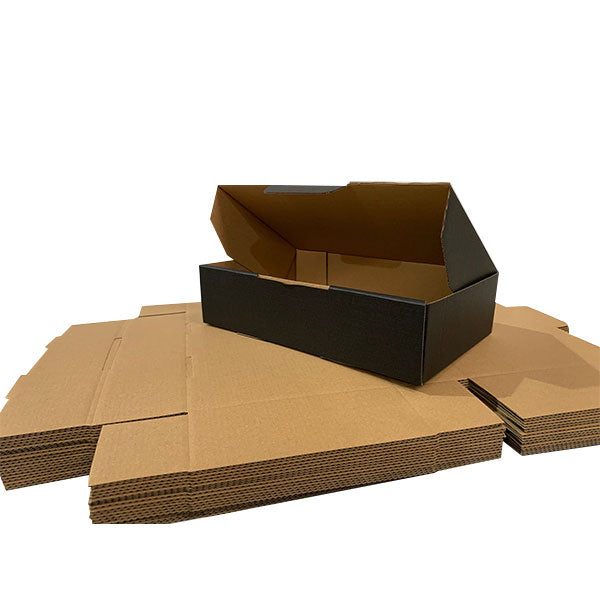 Black Mailing Boxes 240 x 150 x 60mm Die Cut Shipping Packing Cardboard Box - ozpack.au