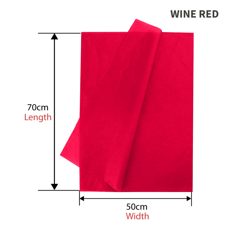 500pcs Wine Red Gift Wrapping Tissue Packaging Paper 50cm x 70cm Recyclable Eco-Friendly