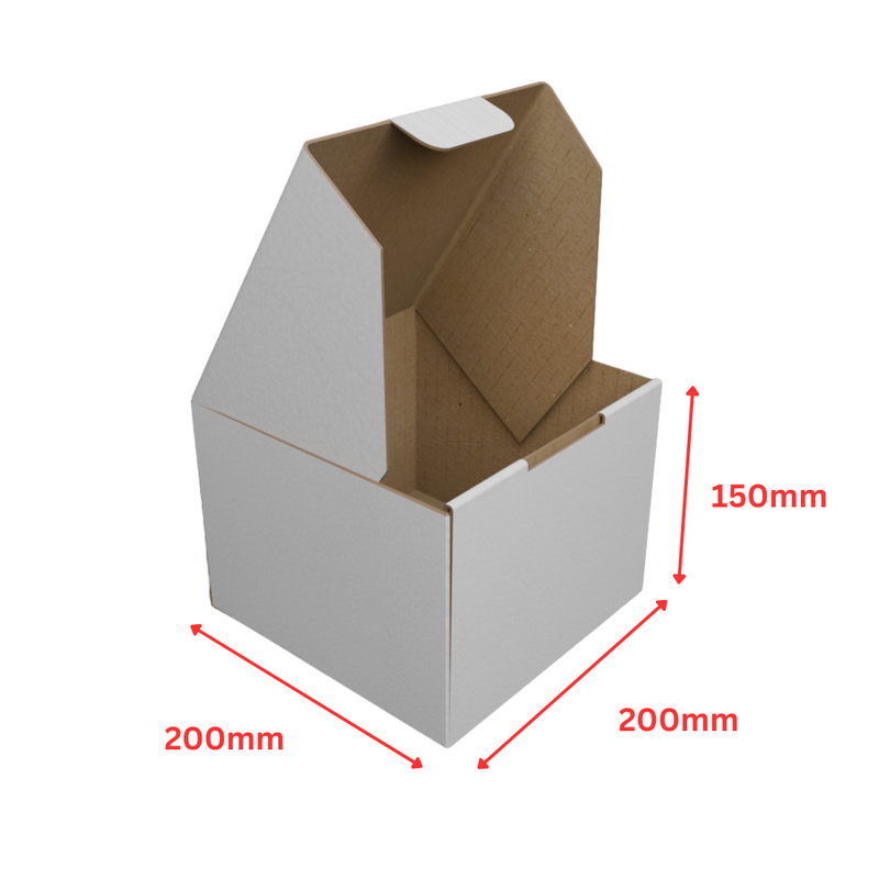 200 x 200 x 150mm Die-Cut Mailing Boxes – Sturdy Cardboard for Safe Shipping