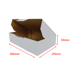 Die-Cut Mailing Boxes 265 x 175 x 50mm – Strong Cardboard for Packaging