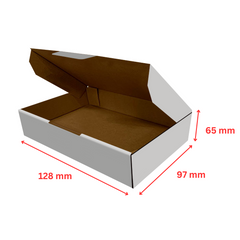 White Die-Cut 128 x 97 x 65mm Mailing, Shipping, and Packing Cardboard Box