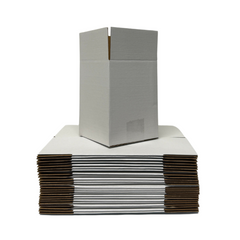 White Mailing Box – 140 x 135 x 175mm Slotted Cardboard Shipping Carton
