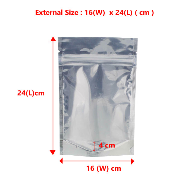 Wholesale 10000pcs Stand-Up Zip Lock Pouches 160 mm x 240 mm + 40 mm  with Transparent Window | Bulk Packaging Solutions