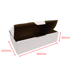 Mailing Boxes 260 x 100 x 80mm Die Cut Shipping Packing Cardboard Box
