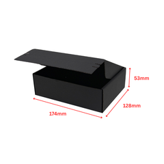 Full Black Self Sealing Tuck Front Box 174 × 128 × 53 mm – Shipping & Gift Packaging