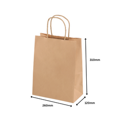 26x12x31cm 150GSM Recyclable Brown Craft Paper Gift Bag with Handle – Bulk Sale Super Value