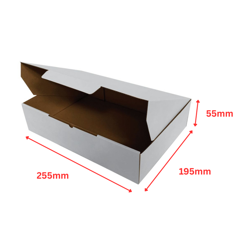 255 x 195 x 55mm Mailing Boxes – Die-Cut Cardboard for Shipping & Packing