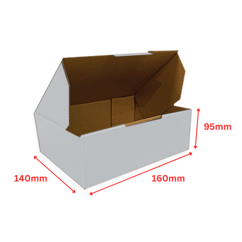 White Die-Cut Box 160 x 140 x 95mm Retail & Shipping Packaging Carton
