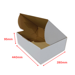 White Die-Cut Carton Box – 440×280×95mm Retail & Shipping Packaging