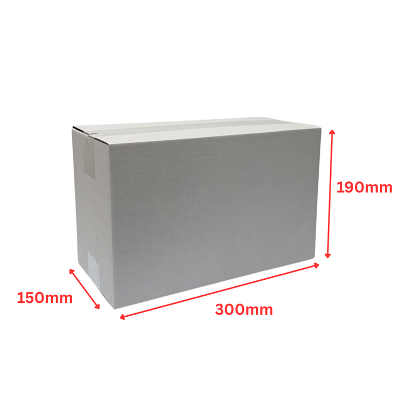 White Mailing Box – 300 x 150 x 190mm Slotted Cardboard Shipping Carton