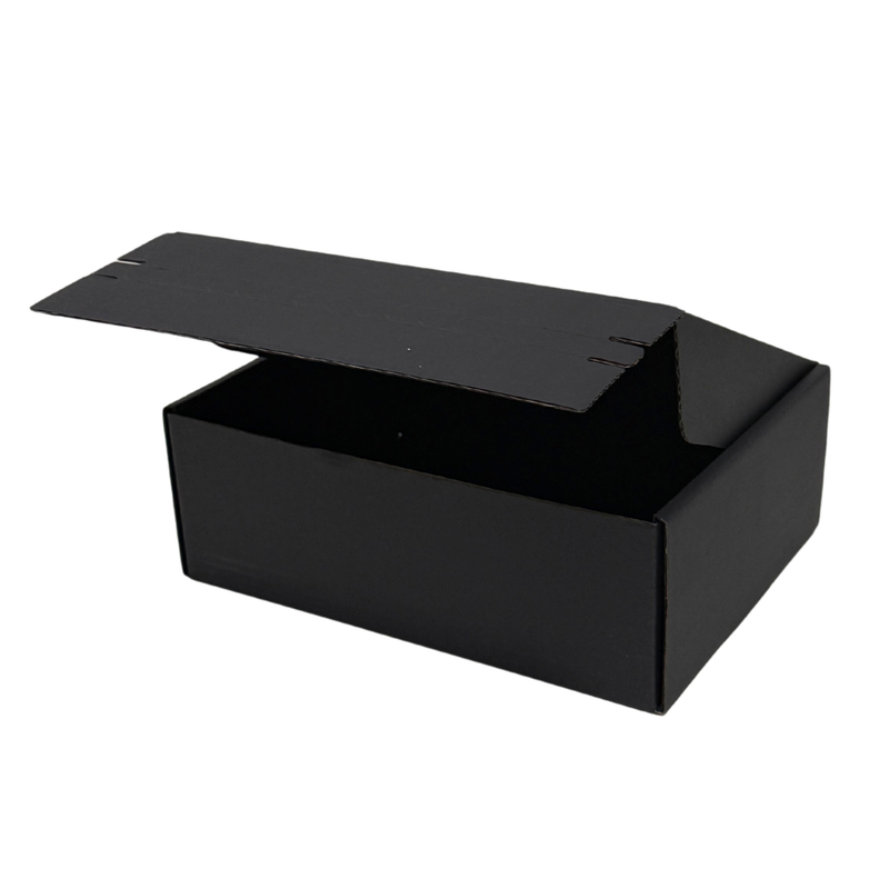 Full Black Self Sealing Tuck Front Box 174 × 128 × 53 mm – Shipping & Gift Packaging