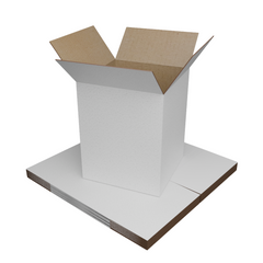 220x220x270mm White Mailing Box – Slotted Cardboard Shipping Carton