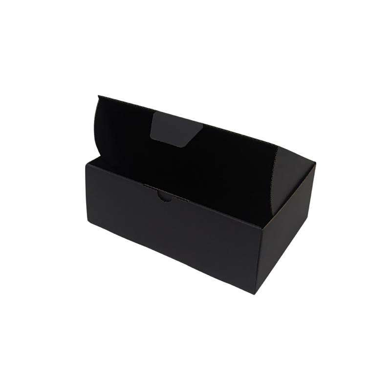 Full Black Die Cut Mailing Box 220 × 160 × 77 mm – Cardboard Shipping & Packing Box