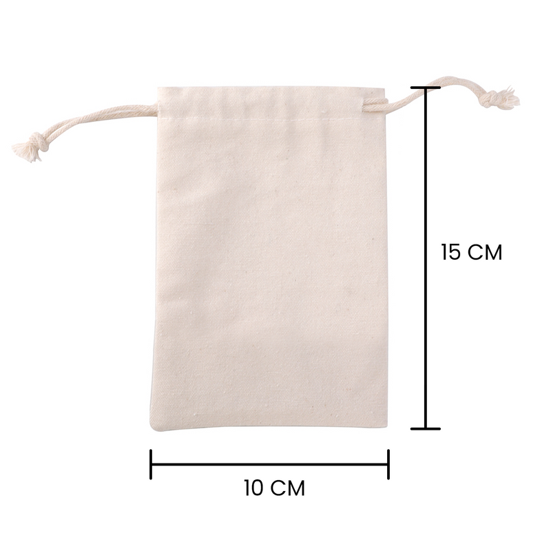 50pcs of 10cm x 15cm Calico Drawstring Canvas Storage Linen Bags