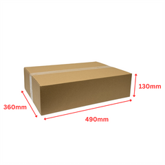 Brown Shipping Box – 490 x 360 x 130mm Regular Slotted Cardboard Carton