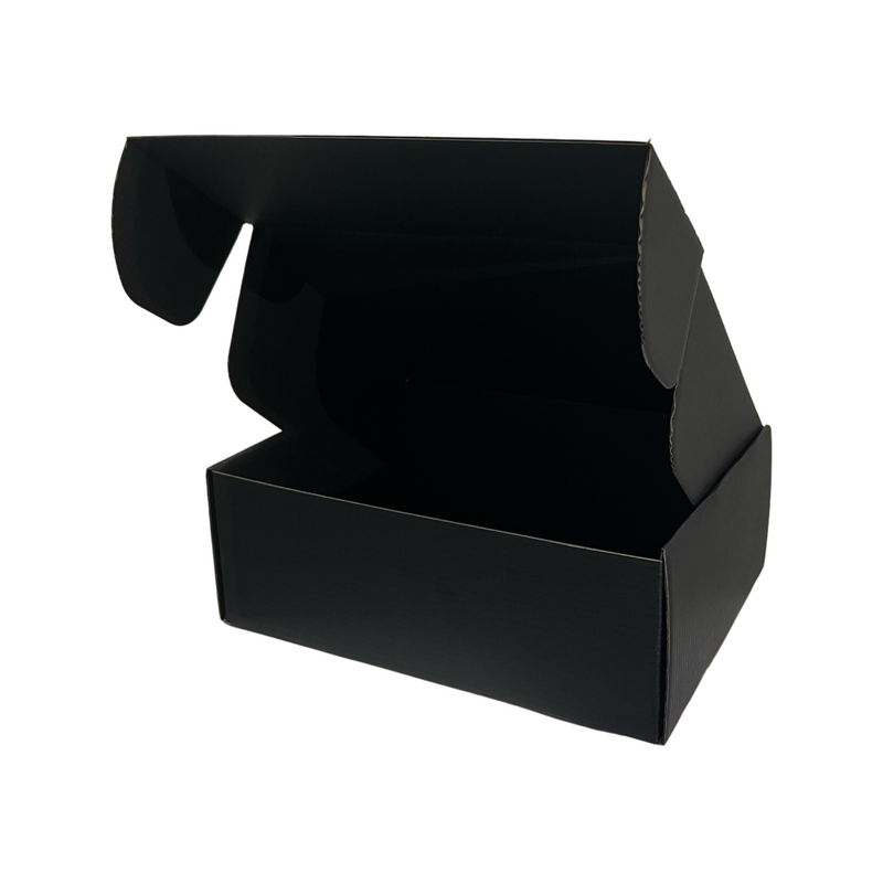 Full Black Mailing Boxes 270 x 200 x 95mm | DIE CUT Shipping Packing Cardboard Box