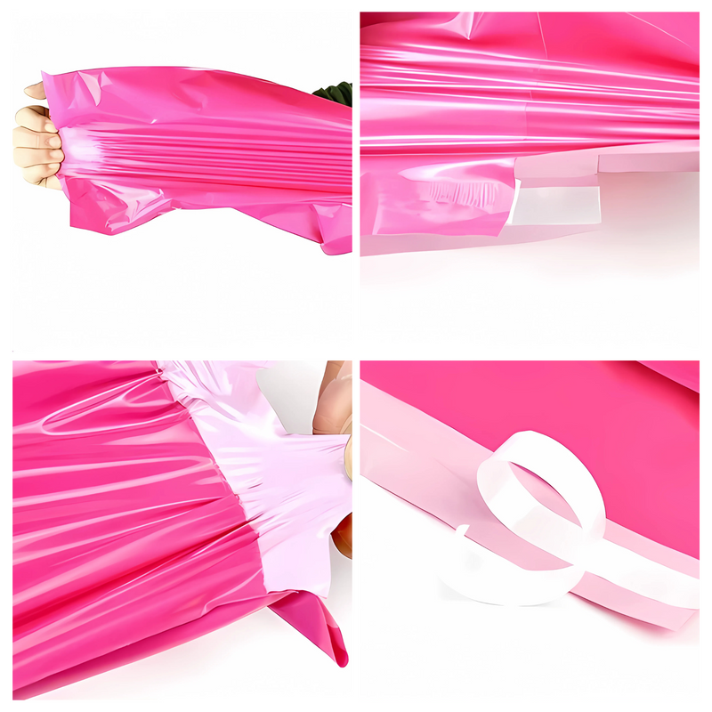 Pink Poly Mailer 255 x 330 + 40mm – Plastic Shipping Satchel with White Internal Lining