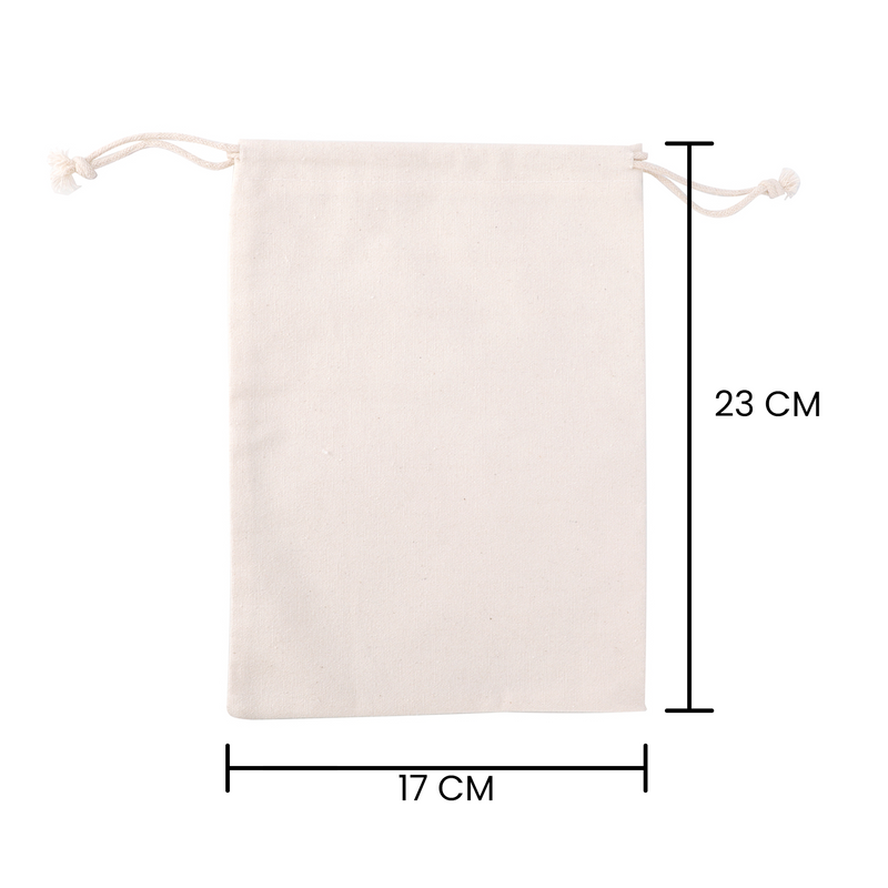 50pcs of 17cm x 23cm Calico Drawstring Canvas Storage Linen Bags
