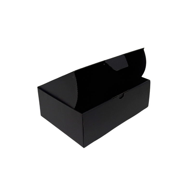 Full Black Die Cut Mailing Box 220 × 160 × 77 mm – Cardboard Shipping & Packing Box