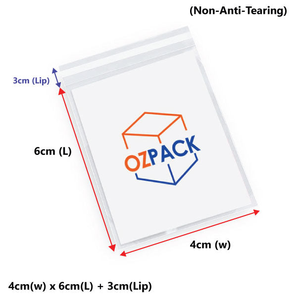 40 x 60mm Self Adhesive Sealing Clear OPP Cellophane Resealable Plastic Bags - ozpack.au