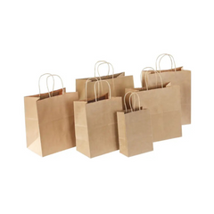 24x17x27cm 150GSM Recyclable Brown Craft Paper Gift Bag with Handle – Bulk Sale Super Value