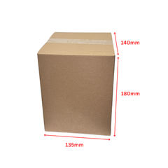 Brown Mailing Box – 140 x 135 x 180mm Slotted Cardboard Shipping Carton