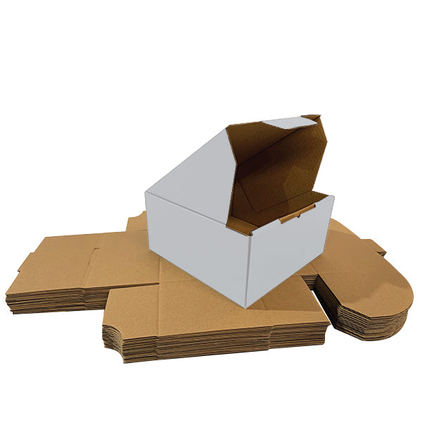 White Die-Cut 110 x 110 x 90mm Mailing, Shipping, and Packing Cardboard Box