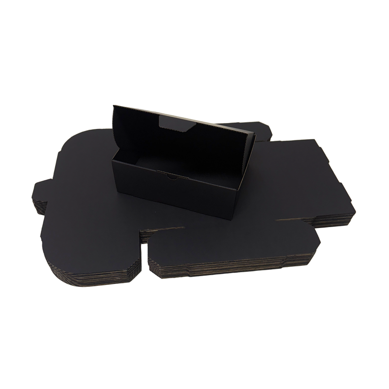 Full Black Die Cut Mailing Box 220 × 160 × 77 mm – Cardboard Shipping & Packing Box