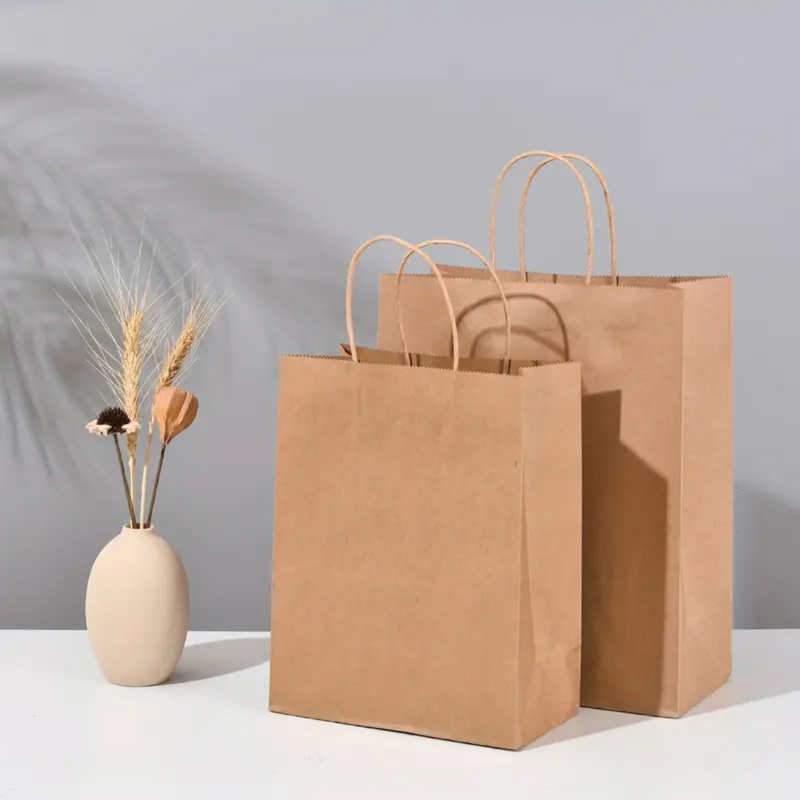 24x17x27cm 150GSM Recyclable Brown Craft Paper Gift Bag with Handle – Bulk Sale Super Value