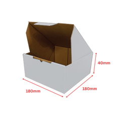 180 x 180 x 40mm Die-Cut Mailing Boxes – Durable Cardboard Packaging for Shipping & Storage