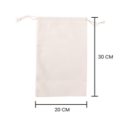 50pcs of 20cm x 30cm Calico Drawstring Canvas Storage Linen Bags