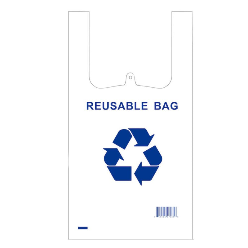 500 x 260 + 130mm Medium Reusable Eco-friendly recyclable Singlet Shopping carry bags