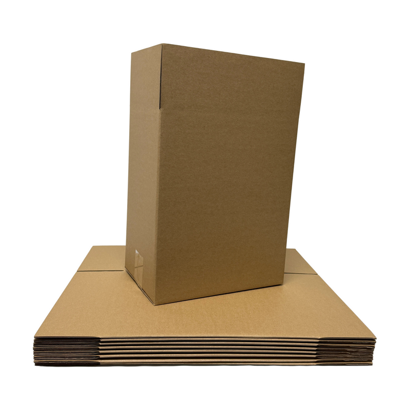 Brown Cardboard Box 275x185x330mm – Strong B-Flute for Packing & Shipping