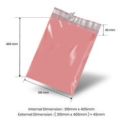 WholeSale 10000pcs Light Pink 310  x 405 + 45 mm Poly Mailer Envelopes - Ideal for E-commerce and Retail Shipping