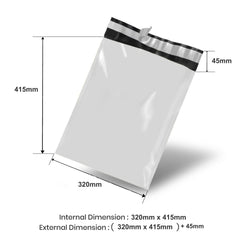 320mm x 415mm Poly Mailer Plastic Satchel Courier Self Sealing Shipping Bag