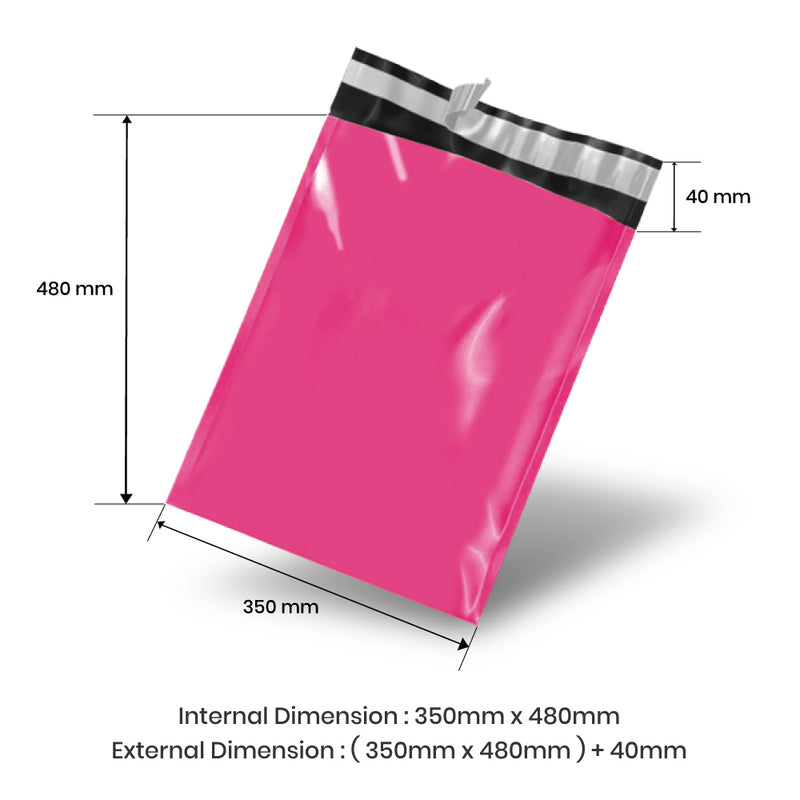 WholeSale 10000pcs Hot Pink 350 x 480+ 40mm Poly Mailer Envelopes - Ideal for E-commerce and Retail Shipping