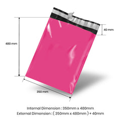 WholeSale 10000pcs Hot Pink 350 x 480+ 40mm Poly Mailer Envelopes - Ideal for E-commerce and Retail Shipping