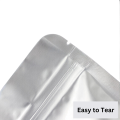 90mm x 130mm + 30mm Double Aluminum Foil Stand Up Retail Bags - Zip Lock Pouches (13µ Thickness)