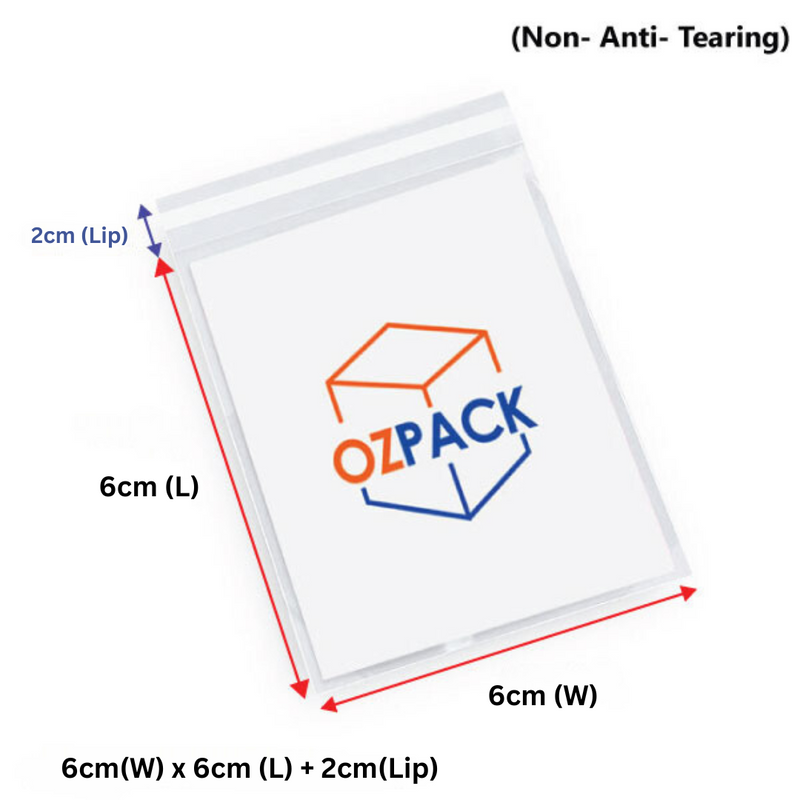 60 x 60mm Self Adhesive Sealing Clear OPP Cellophane Resealable Plastic Bags