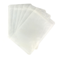 140mm x 200mm Resealable White Matte Plastic Flat Zipper Lock Pouch Bags