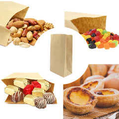 21.5 x 12 x 7cm Small Brown Kraft Paper Bags Take Away Food Lolly Grocery Buffet Craft Gift Market Bag - ozpack.au