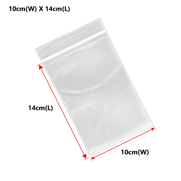 Resealable 100mm X 140mm  Zip Lock Clear Plastic Bags  in bulks - ozpack.au