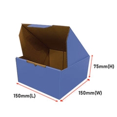 Blue Mailing Boxes 150x150x 75mm Die Cut Shipping Packing Cardboard Box - ozpack.au